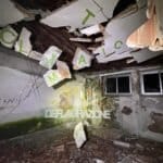 "Deflagrazione (Climatica)" Spray su parete e soffitto in rovina (dimensioni variabili) (anamorfismo) San Leonardo di Siete Fuentes 2025