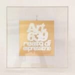 "Art.639 reato di espressione" smalto su cartoncino dorato 30x30x30cm  2017