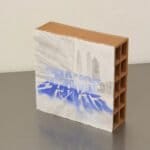 "Change" affresco su mattone di terracotta 24x23,5x8cm 2020